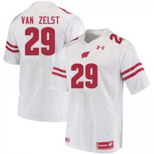 Men's Wisconsin Badgers NCAA #29 Nate Van Zelst White Authentic Under Armour Stitched College Football Jersey FQ31T74WR